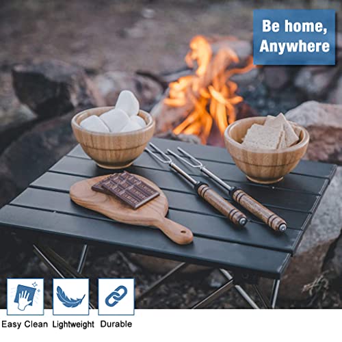 HASTHIP® Camping Table Foldable Table 39.5*34.5cm Aluminum Top for Outdoor Cooking, Hiking, Travel, Picnic, Sturdy Constructed Camping Table with Storage Bag