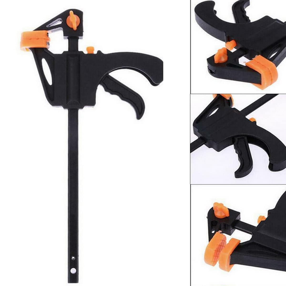 HASTHIP Quick Grip Clamp Set for Woodworking with Quick Release and Anti Scratch Pads | 8PCS 4 Inch Heavy Duty Nylon and Steel