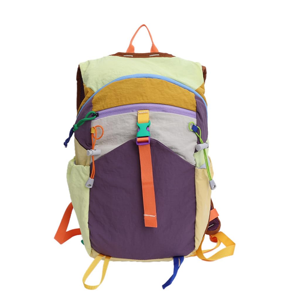 HASTHIP® Mochila Pequeña 15L para Senderismo y Viajes,Daypack Ultraligero Plegable y Colorido,Mochila Casual Packable para Mujer Hombre Color Block