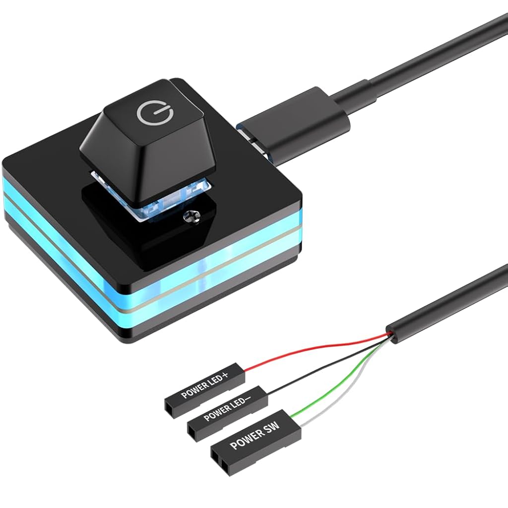 HASTHIP® PC Power Button, Desktop External PC Power Supply Switch for Computer Motherboard