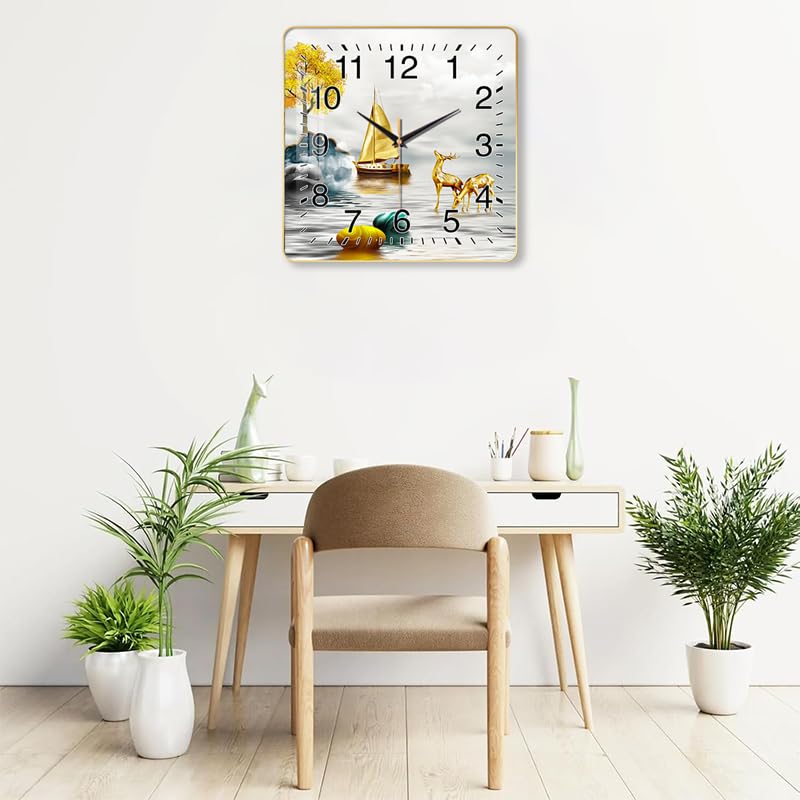 HASTHIP Quartz Wall Clock for Home featuring Silent Non Ticking Mechanism 12 inch | Modern Decorative Design