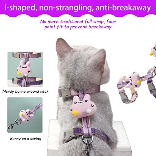 HASTHIP® Cat Harness with Leash, Outdoor Cat Leash with Harness with Quick Release Buckle Adjustable for Small Medium Cats, Lightweight Soft Walking Travel Petsafe Harness(Size: S)