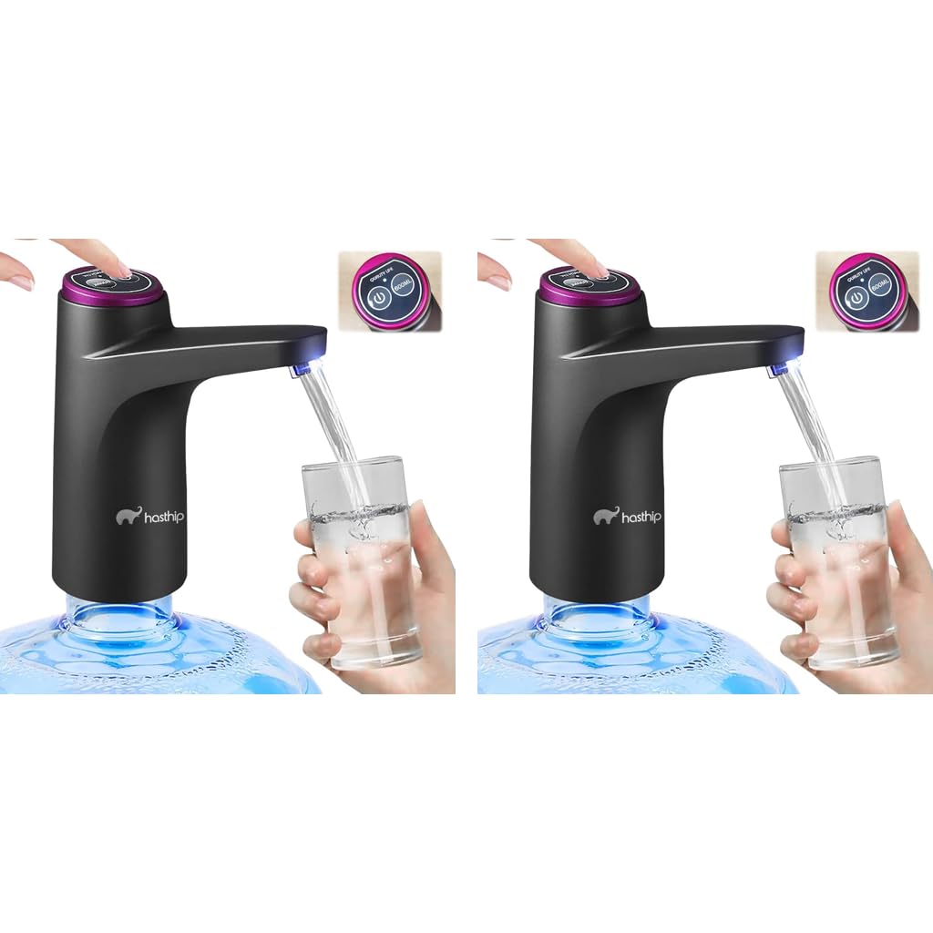 HASTHIP Automatic Water Dispenser Pump for 5 Gallon Bottles with Dual Switch Buttons | USB Rechargeable 2 PCS
