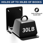 HASTHIP Invisible Wall Book Shelf for Stylish Storage with Screw Mounted Design | 2Pcs Black Metal