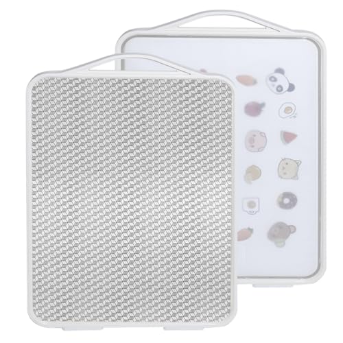 HASTHIP® BrandName 304 Stainless Steel Cutting Board,18.1''x11.8'' Double-Sided,Non-Slip Anti-Bacterial Chopping Board for Meat Vegetables Fruit Cheese Reversible Kitchen Food Prep