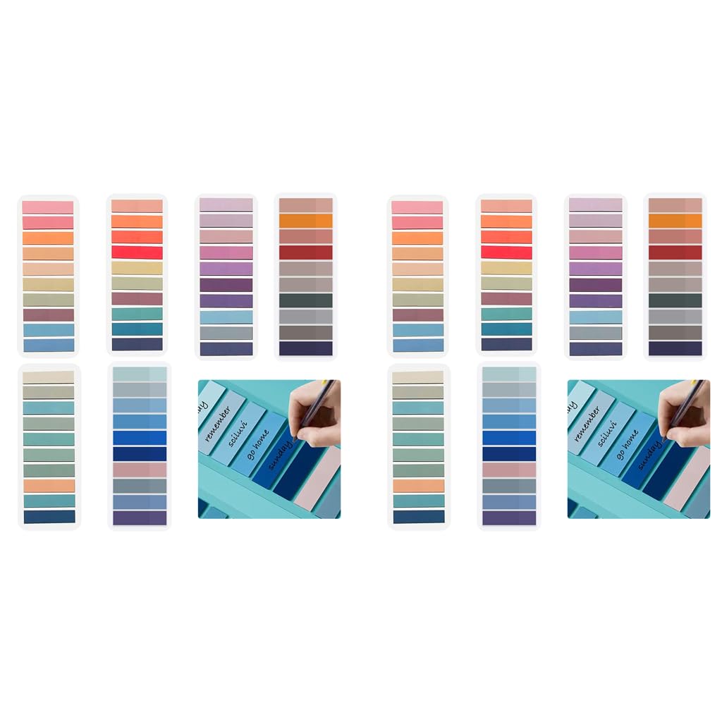 HASTHIP Sticky Tabs for Notebooks and Books featuring 2400 pcs PET Reusable Index Notes | 60 Morandi Colors