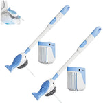 HASTHIP Toilet Brush 2PC for Bathroom Cleaning with 16 in Dual Sided Silicone Design | TPR Bristles and Soap Dispenser