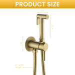 HASTHIP Toilet Bidet Sprayer System Kit with Cool and Warm Water Settings | Full Copper Golden Finish and Lever Handle