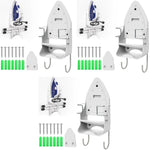 HASTHIP Wall Mount Iron Board Hanger for Laundry Room with Removable Hooks | 3 PCS Plastic and Metal Organizer