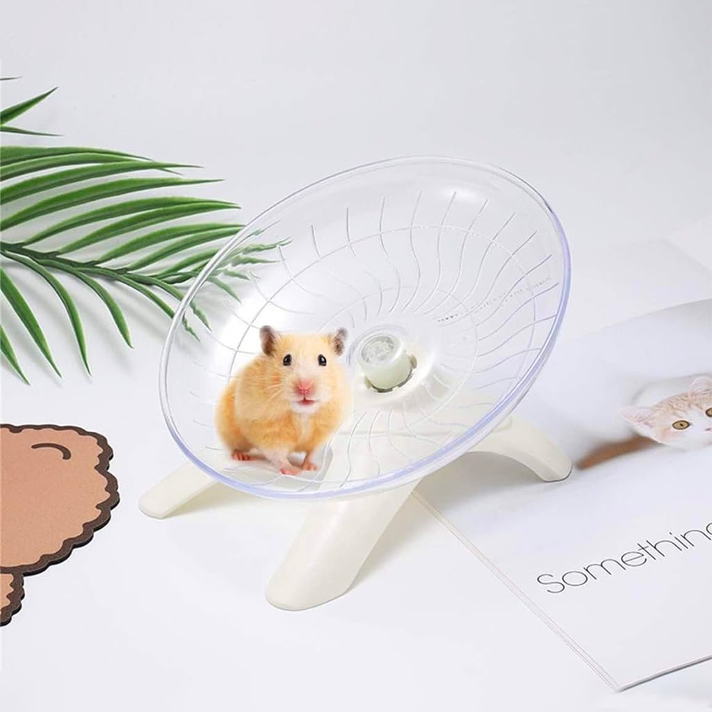 HASTHIP® Silent Hamster Wheel 7'' Flying Saucer Exercise Wheel for Small Pets, Anti-Slip Stable Stand, Noise-Free Running Toy for Hamsters, Gerbils, Mice, Hedgehogs, Rabbits (18 cm)