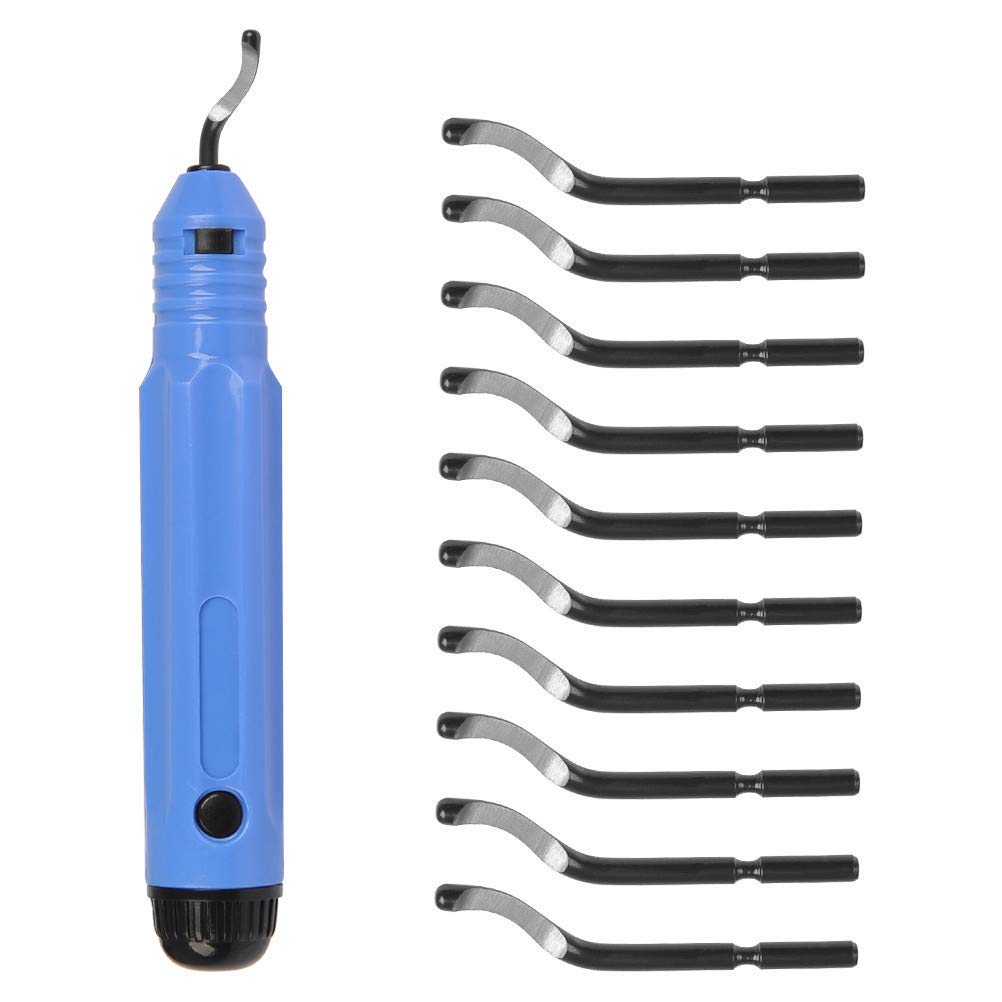 HASTHIP Burr Handle Deburring Tools Set for Metal and Plastic with 10 Blades | Ergonomic Grip