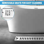 HASTHIP Stainless Steel Shower Floor Drain with 11.8 in Linear Design and Anti Odor Trap | Easy Clean Grate for Modern Bathrooms