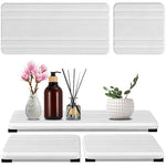 HASTHIP Bathroom Tray Absorbent Pads Set for Vanity Use featuring Non Slip Base and Quick Dry Diatom Mud | 3Pcs White Reusable Mats