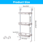 HASTHIP Bathroom Organizer for Over Toilet Storage with No Drill Adhesive Setup | 3 Tier 34x87cm PP Rack