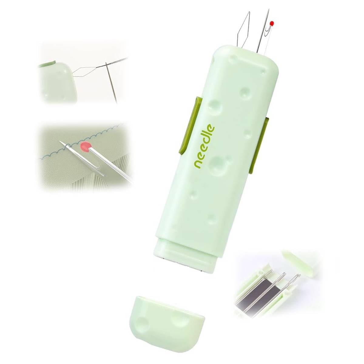 HASTHIP 3 in 1 Automatic Needle Threader for Sewing and Embroidery with Dual Head Design | Compact Tool for Quick Threading and Seam Ripping