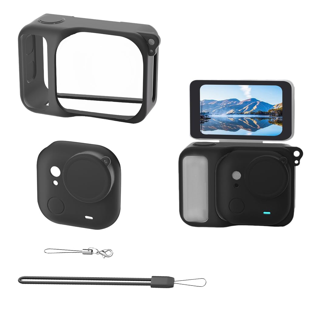 HASTHIP® ZORBES Compatible with In-sta360 Go Ultra, Funda de Silicona para Cámara de Acción y Cubierta de Lente Antirayaduras y a Prueba de Polvo