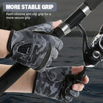 HASTHIP® Fishing Gloves UPF 50+ Sun Protection Breathable Ice Silk Outdoor Gloves with Open Finger Design Anti-Slip Grip Lightweight Sport for Kayaking,Angling,Boating Hiking