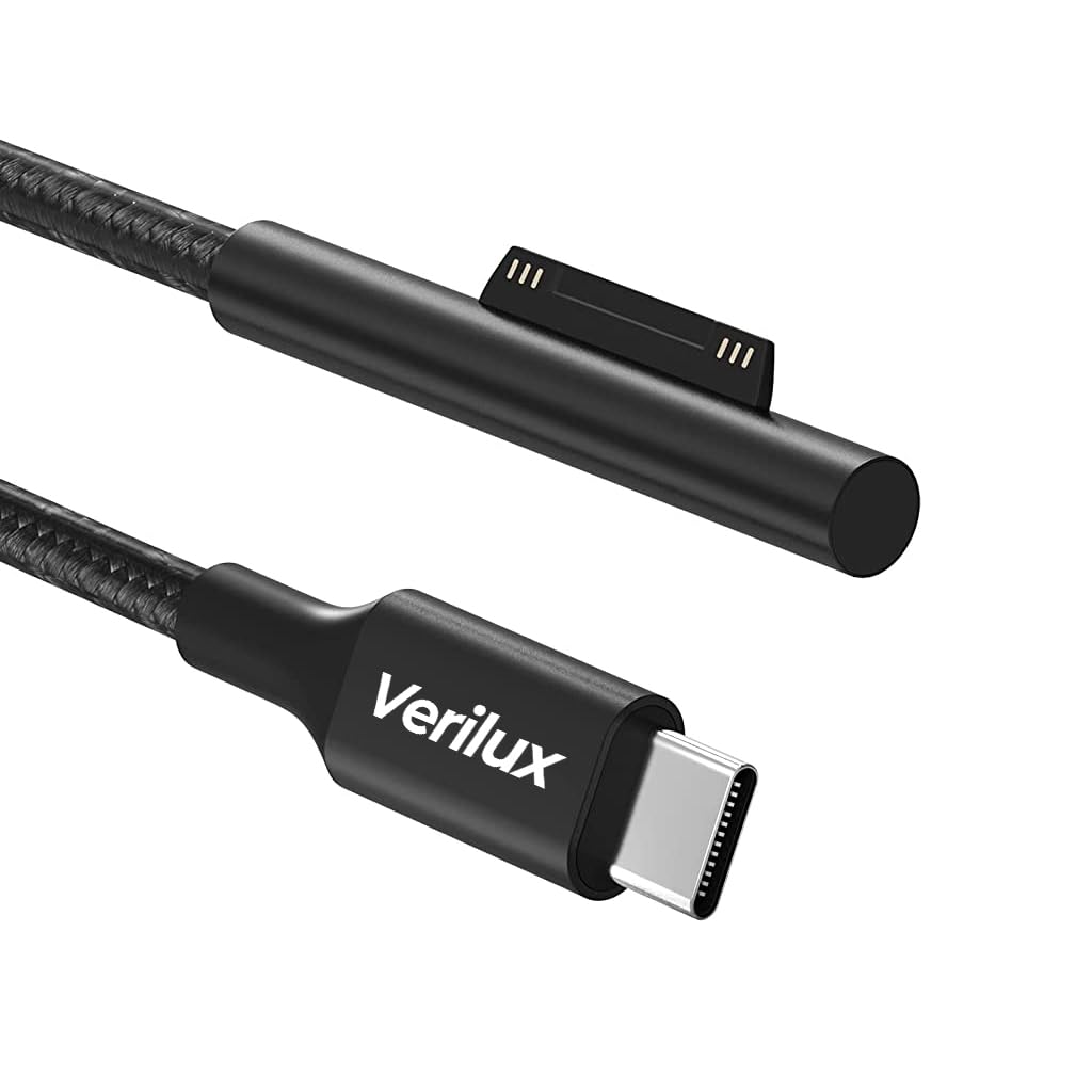 HASTHIP® Cable de Carga USB Tipo C Magnético 65W 15V/3A para Microsoft Surface Pro 3/4/5/6,Go,Book 1/2 Laptop 1/2/3 Compatible con PD QC Carga Rápida Adaptador 1.8 m