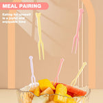 HASTHIP Mini Plastic Fruit Forks for Party Desserts with Storage Box | 100 Count Color Set