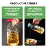 HASTHIP® Home Xone 600ml 2 in 1 Oil Pourer Bottle with Dispensing Brush,Glass Olive Oil Dispenser for Kitchen,Clear Drizzler Bottle Utility and Vinegar Container for Cooking and Salad