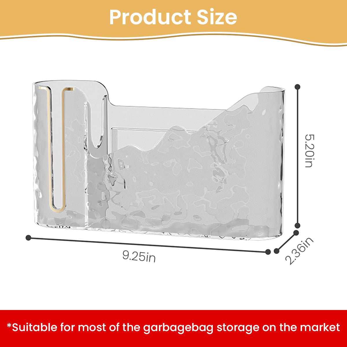 HASTHIP® Trash Bag Dispenser, Trash Bag Holder Wall Mount, Hanging Garbage Bag Dispenser, Trash Bag Roll Holder for Plastic Bags Countertop, Home Decor Under Kitchen Sink Organization