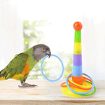 HASTHIP® Juguetes para Aves 7PCS Set Entrenamiento para Pájaros con Carrito Baloncesto Aro Anillos Monopatín Accesorios Educativos Coloridos Loros y Periquitos