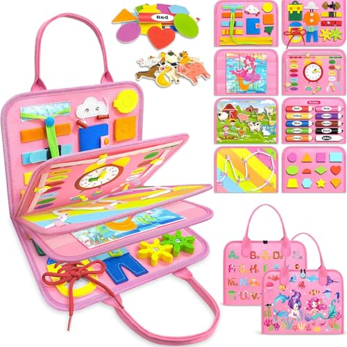 HASTHIP® Busy Book for Toddlers, Montessori Busy Binder Book for Toddler 1-3