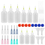 HASTHIP® 41Pcs Glue Applicator Bottles 30ml/50ml/100ml Transparent Glue Dispenser Bottles Applicator with Multi Sizes Replacement Fine Tip Nozzles, Long Nozzles, Funnels, For Crafting and DIY Projects