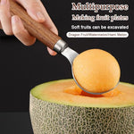 HASTHIP® Ice Cream Scoop, Cookie Scoop,Hafan Food Grade 304 Stainless Steel Icecream Scoops with Wood Handle, Heavy Duty Sturdy Scooper, for Ice Cream, Mashed Potato Scooper, Fruits, Cookies