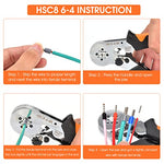 HASTHIP® Wire Connector Cable Crimping Tool Ferrule Kit Self-Adjusting Square Crimper Plier for AWG22-7 with 2400PCS Assortment