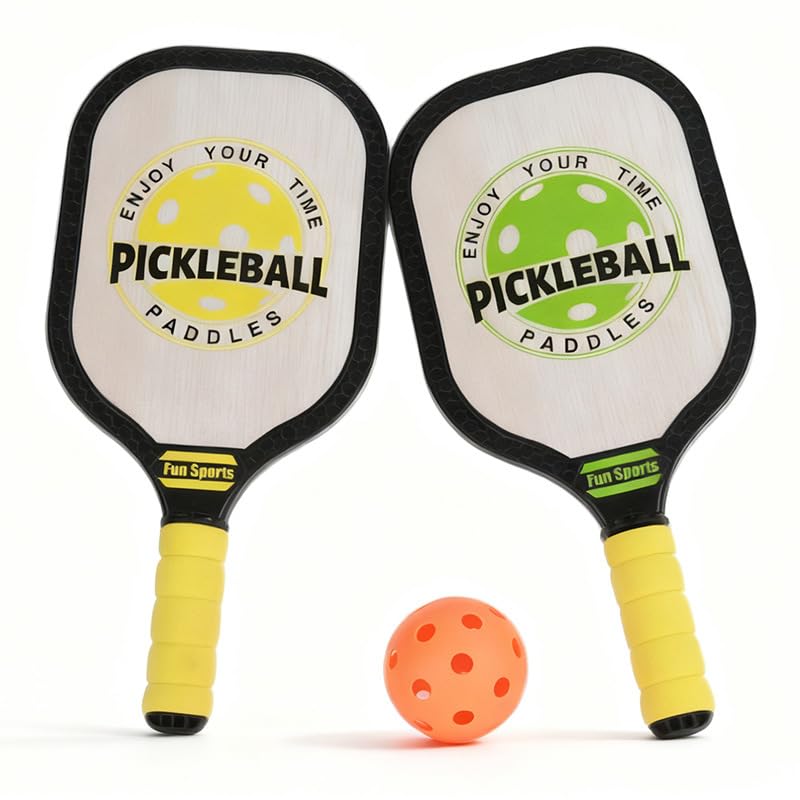 HASTHIP® Set de Palas de Pickleball para Niños,Juego 2 Paletas Ligeras y Resistentes,Raquetas Iniciación con Agarre Cómodo y Diseño Colorido Ideal para Juegos al Aire Libre Regalos