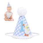 HASTHIP® One Funny Goose birthday hat cotton plush birthday cap with soft pom pom charm design adjustable crowns for girls small caps for soft s baby crown girls 1 year gift