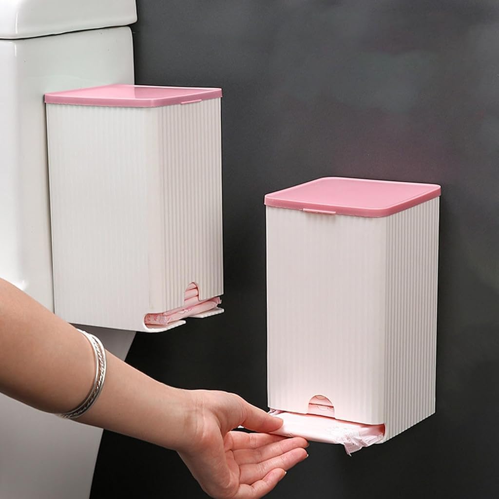 HASTHIP Sanitary Pads Dispenser for Bathroom Storage with Sliding Cover and Waterproof PP | Holds 25–30 Pads 11.5cm x 19.5cm