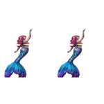HASTHIP® DIY 5D Full Drill Diamond Painting Rhinestone Pasted Cross Stitch Blue Owl Pattern for Home Wall Decoration Mermaid 2 PCS