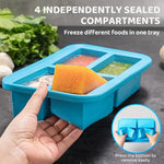 HASTHIP® Large Silicone Ice Cube Tray, 4-Grid Food-Grade Ice Mould with Lid, Reusable Popsicle and Frozen Treat Maker for Miso Soup, Curry, Yogurt, Baby Food, Easy Release Multi-Purpose Freezer Mold