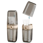 HASTHIP Toothbrush Travel Case for Trips and Camping with 2 in 1 Cup Design | Beige and Clear