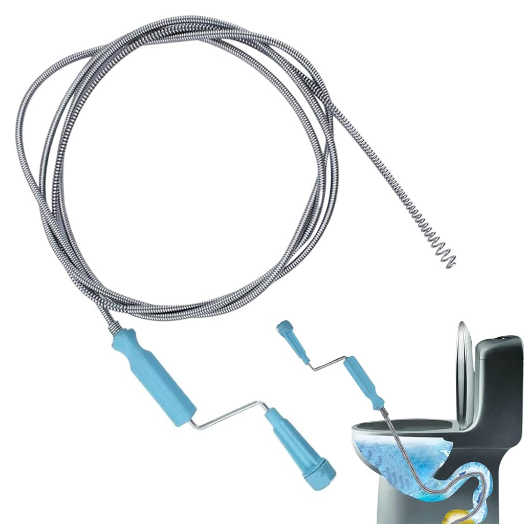 9.8ft Stainless Steel Drain Cleaner Tool, Spiral Spring Pipe Design, Sink & Tub Drain Dredge Tool, Sewer Cleaning Tool for Bathroom, Kitchen & Toilet