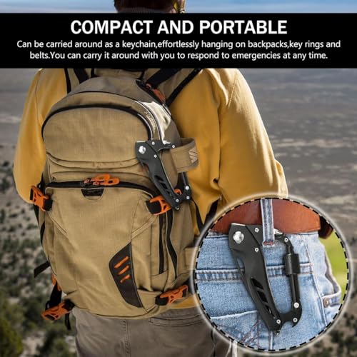 HASTHIP® Multifunctional Carabiner Duty Stainless Steel Carabiner, Portable Multi Tool, Multi tool for Climbing, Camping, Cycling, Hiking