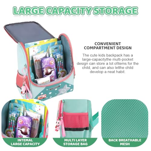 HASTHIP® BrandName Toddler Girls Backpack Cartoon Bunny, Waterproof Nylon Preschool Bag, Padded Strap Kindergarten Bookbag for Kids 3-5 Years, Lightweight Travel School Pack