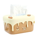 HASTHIP Kawaii Tissue Paper Box Cover for Home Office and Car featuring Spring Loaded Design | PP Body with Removable Soft Rubber Top 25x16x12cm