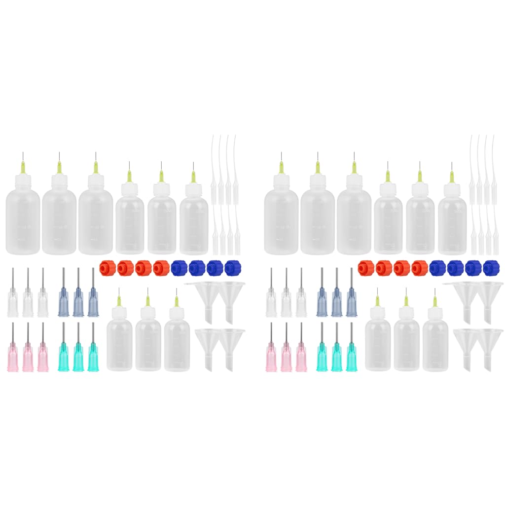 HASTHIP Needle Tip Glue Bottles Set for Craft Projects with 41PCS & Precision Tips | 30ml 50ml 100ml Plastic Squeeze Applicators