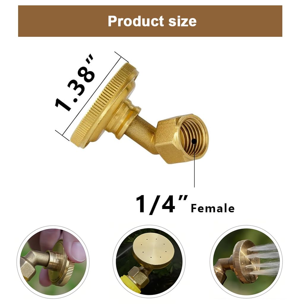 HASTHIP Copper Mist Sprayer Nozzle for High Pressure Water Guns with Adjustable Fine Spray | Ideal for Watering Cooling and Dust Control