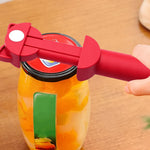 HASTHIP Retractable Multifunctional Can Opener with Adjustable Stainless Steel Cap Remover (Red)