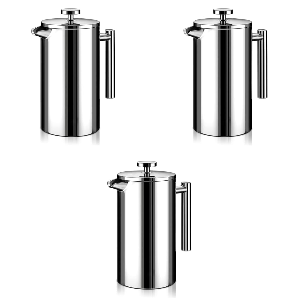 HASTHIP French Press Coffee Maker 800 ml for Home with 4 Level Filtration System | 304 Stainless Steel Double Insulated Design