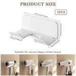 HASTHIP Hair Dryer Stand for Bathroom with Plug Storage Slot featuring Self Adhesive Mount | Set of 2 Wall Organizer Racks