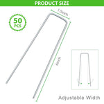 HASTHIP Landscape Staples for Garden and Lawn Use with 50 Pcs 6 in U Shape Steel Pegs
