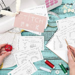 HASTHIP® Embroidery Stitch Guide Booklet with Needles & Threads, Beginner Sewing Practice Cards Set, DIY Creative Embroidery Kit, Portable Mini Sewing Book for Handcraft, Needlework Starter Supplies