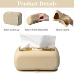 HASTHIP Silicone Suction Cup Tissue Box for Bathroom and Office featuring 160×105×65mm Secure Base | Space-Saving Under Desk Storage