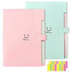 HASTHIP Accordion File Folder for Documents with 5 Compartments and Snap Closure | A4 Plastic Folders for School and Office