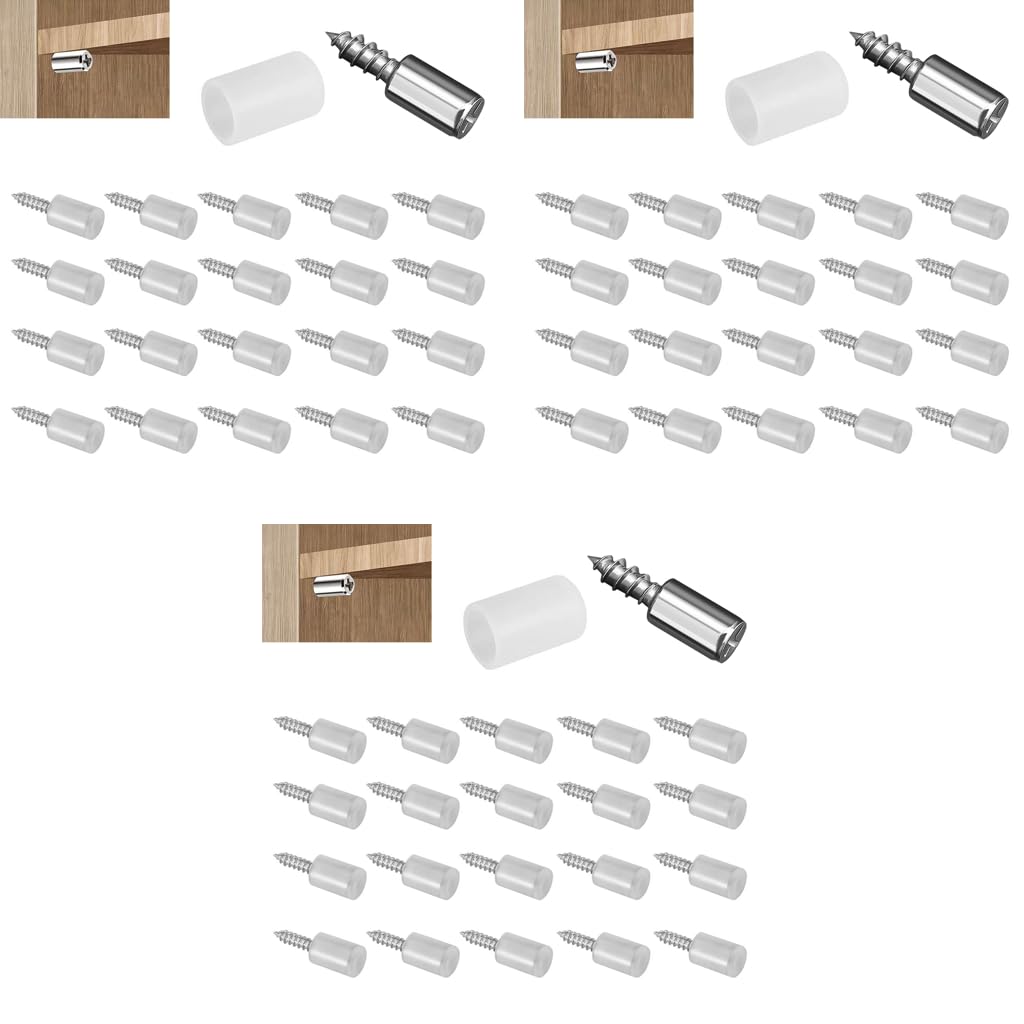 HASTHIP Shelf Support Pegs for Cabinet and Bookcase 20 Pcs with Anti Slip Silicone Sleeve